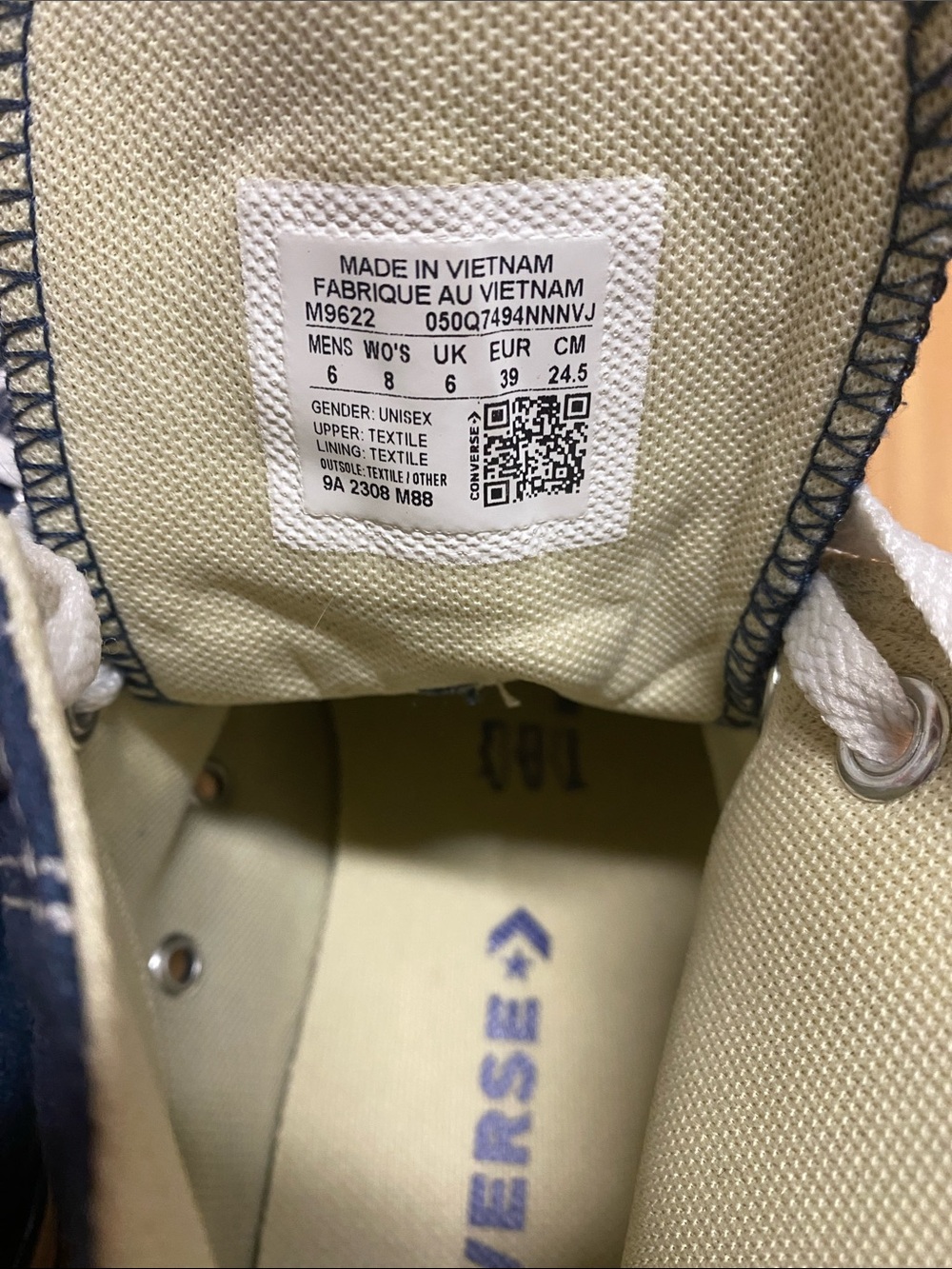 Converse All Star Navy Blue High Tops (W8, M6) - Picture 2 of 8